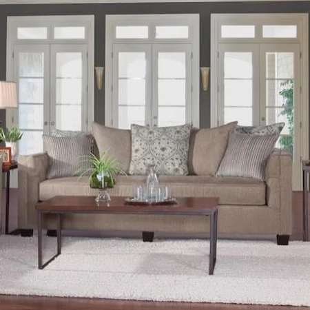 Transitional Sofa with Button-Tufted Arms